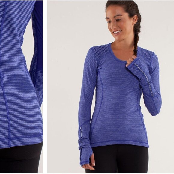 Lululemon Star Runner Long Sleeve Blue Sz 4 - Picture 1 of 9